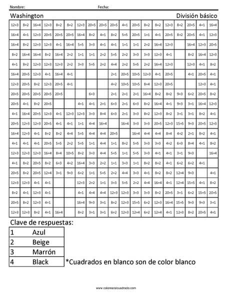 gratis para colorear división