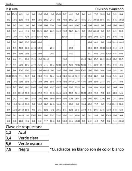 gratis para colorear división