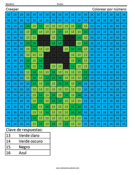 Minecraft color por número