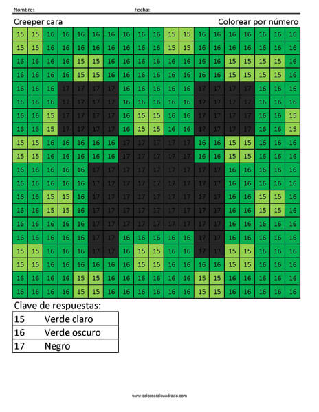 Minecraft color por número