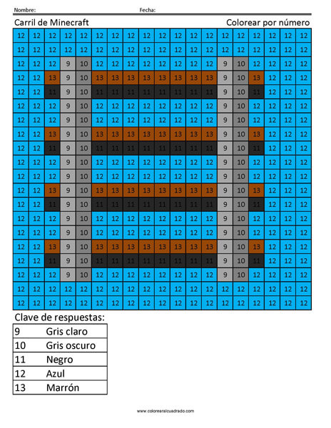 Minecraft color por número