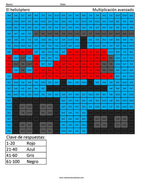 Multiplicación básico actividades gratis