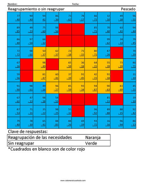 Sustracción con reagrupamiento a decenas- Mariquita