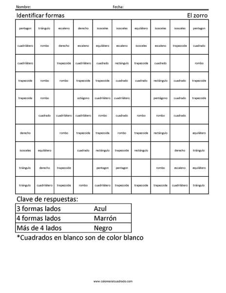Identificar formas- El zorro