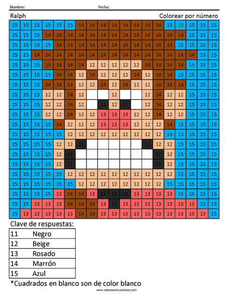 Ralph Disney Colorear por número