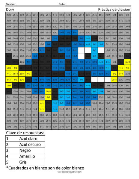 Dory Disney Práctica de división