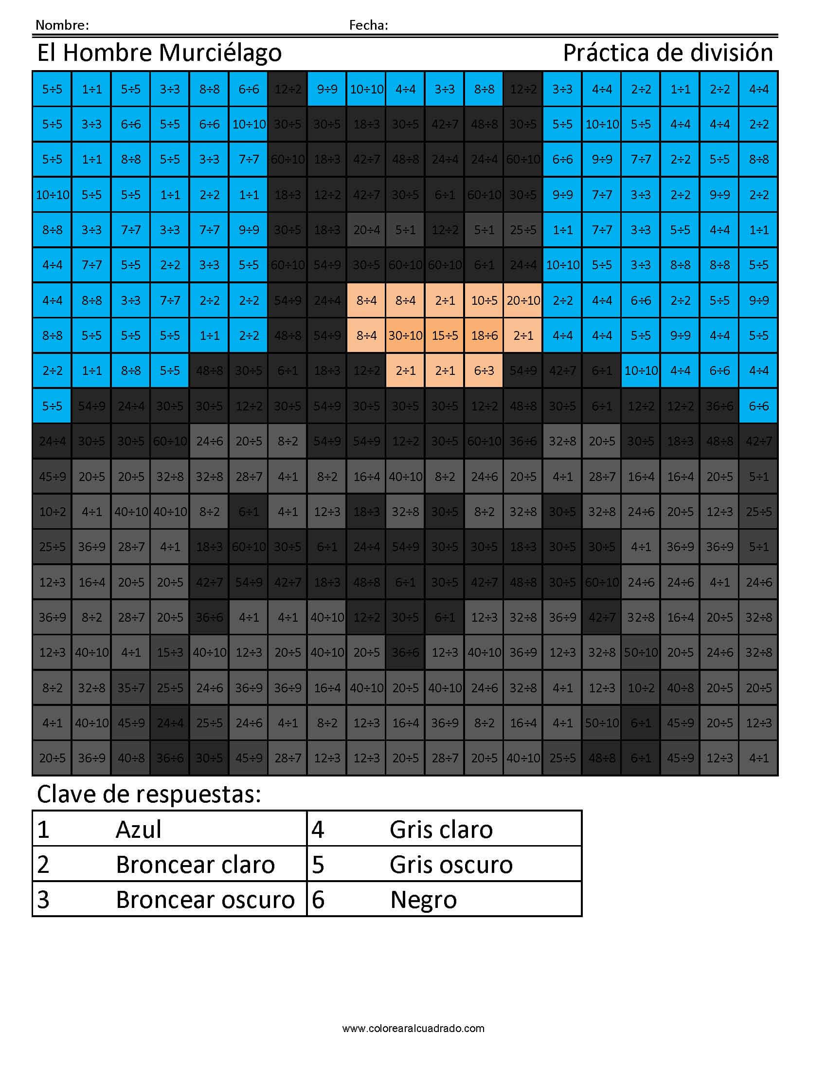 El Hombre Murcielago Division Para Colorear