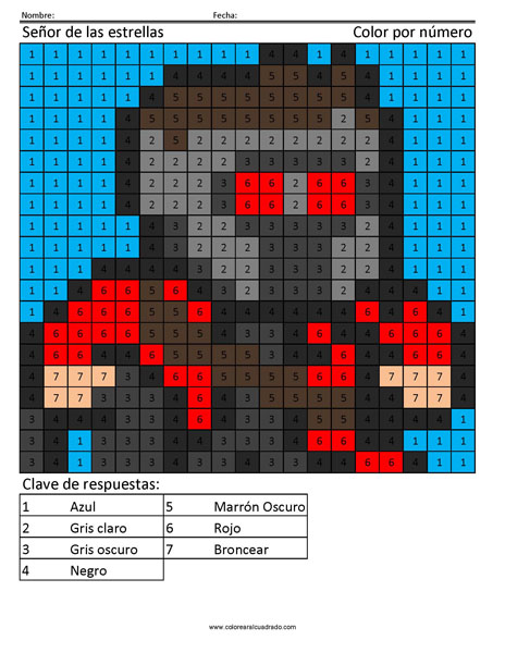 Colorear por Números Senor Estrella