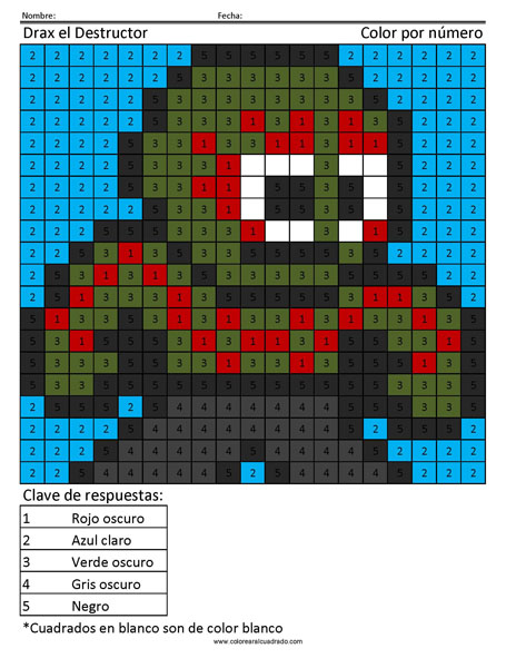 Colorear por Números Drax el Destructor