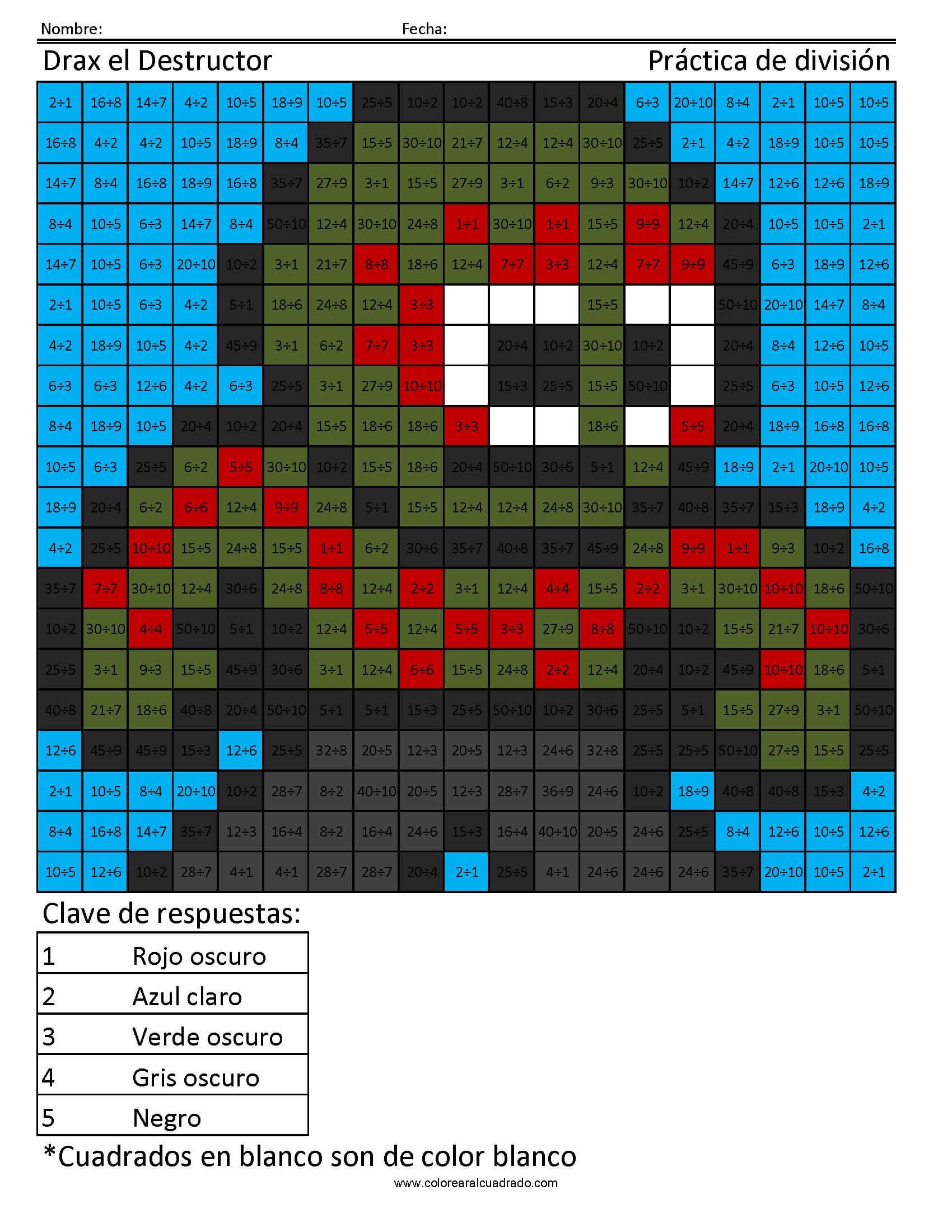 Drax el Destructor Multiplicación Para Colorear
